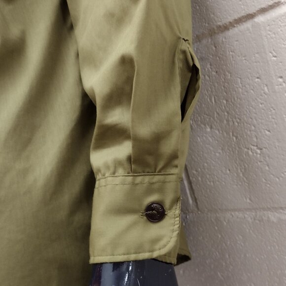 Vintage BOY SCOUTS AMERICA Shirt Long Sleeve Avocado Green Neck 15 1/2 Large - Picture 14 of 16